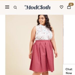 ModCloth eyelet skirt in oxblood color